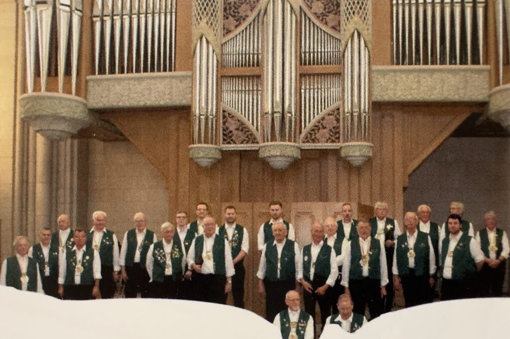 Die ‚Fidelen Bierkutscher‘ beim Pontifikalamt im Hohen Dom Sankt Paulus Münster im Jubiläumsjahr 2019.